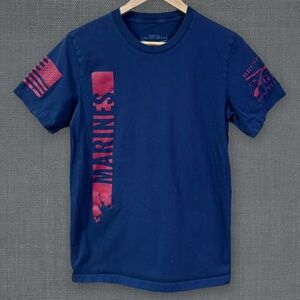 Grunt Style USMC - Blood Stripe T-Shirt - Navy Medium